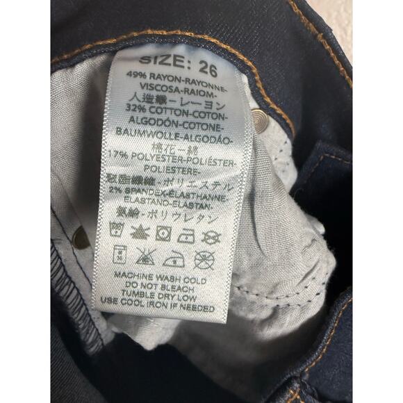 Free People Retro Bell Bottom Flare Leg Mid Rise Denim Blue Jeans Size 26 - Picture 8 of 8